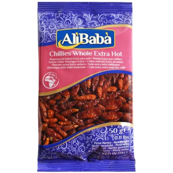 ALIBABA DRY CHILLI WHOLE RED EXTRA HOT 50G
