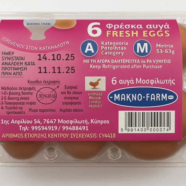 MAKNO Farm Medium Eggs (6 Piece)